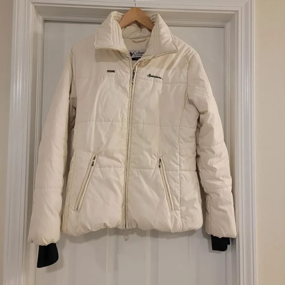 Columbia Michigan State Spartans MSU Coat off white size medium